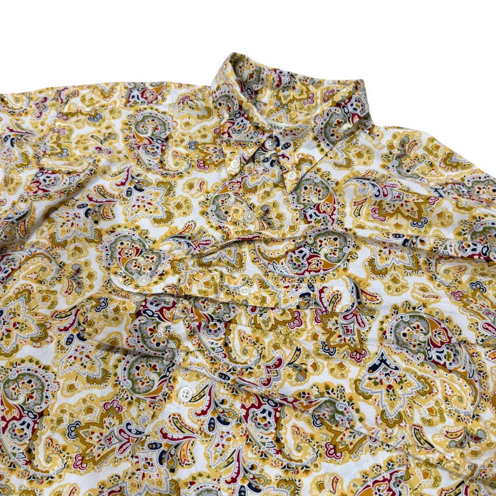 VTG Banana Republic Button Down Shirt Mens S Paisley Y2k Preppy Multicolor